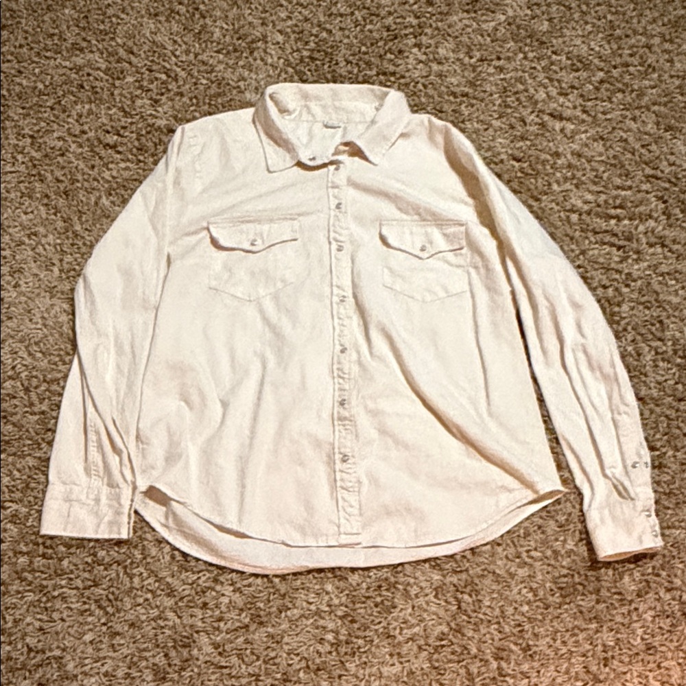 Aerie Cream Button-Up Western Style Shirt  size XL